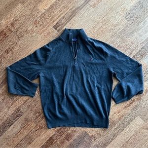 Polo Ralph Lauren 1/4 Zip Sweater Mens XL Long Sleeve Gray Pullover Pony Pima